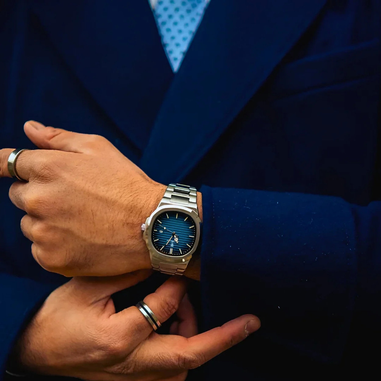 Lorance™ Nautilus 41mm - Argent & Océan