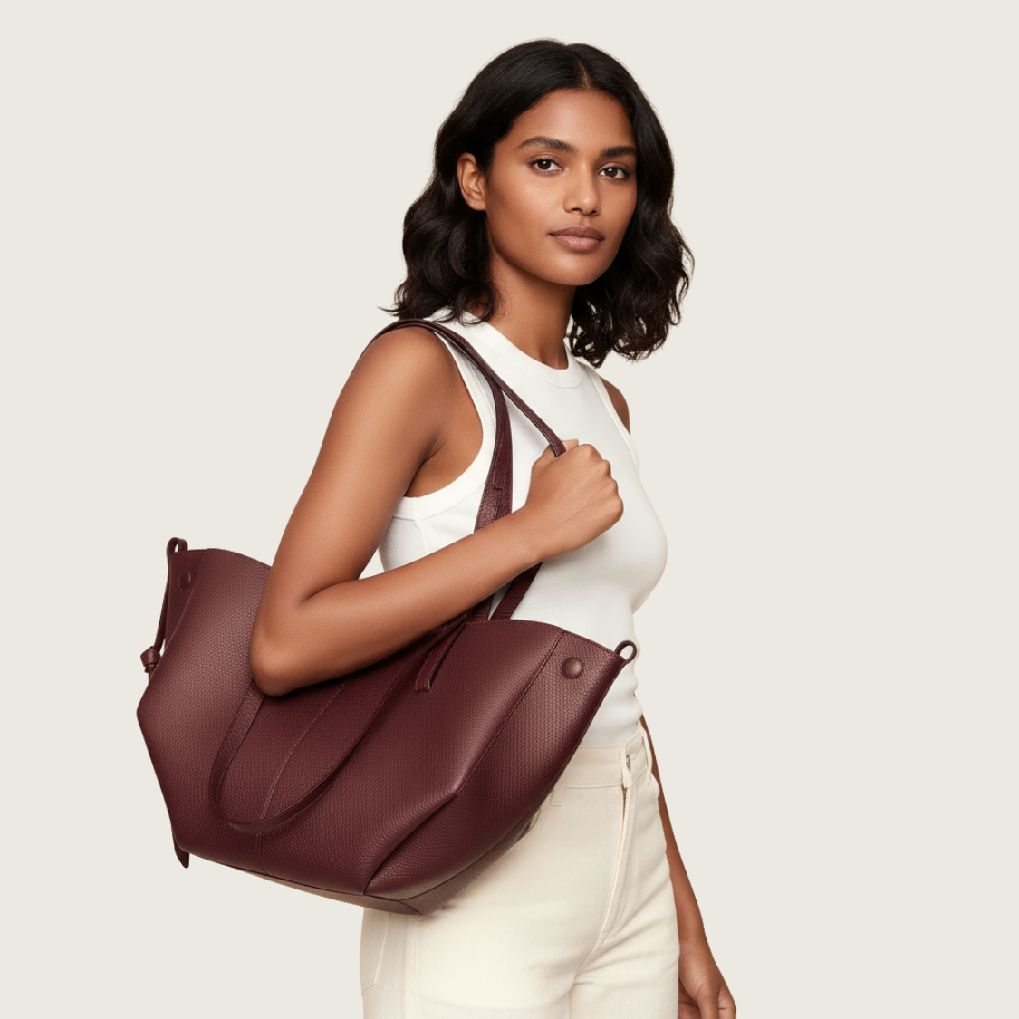 Lorance™ Mini Sac Tote Stella - Bordeaux / Édition Limitée