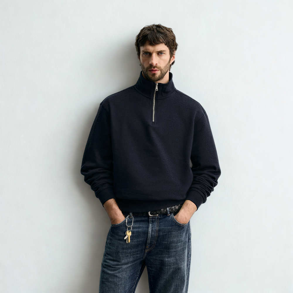 Lorance™ Sweat Zippé Paris - Bleu marine