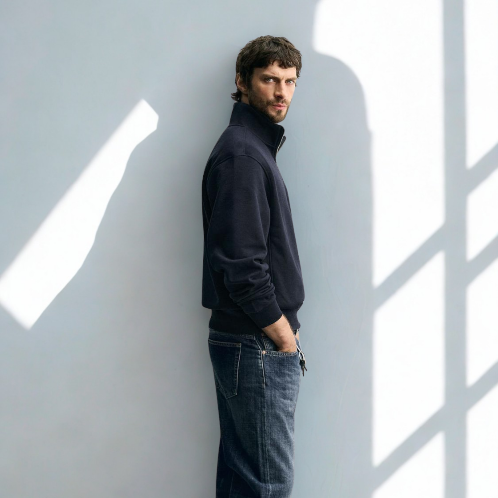 Lorance™ Sweat Zippé Paris - Bleu marine