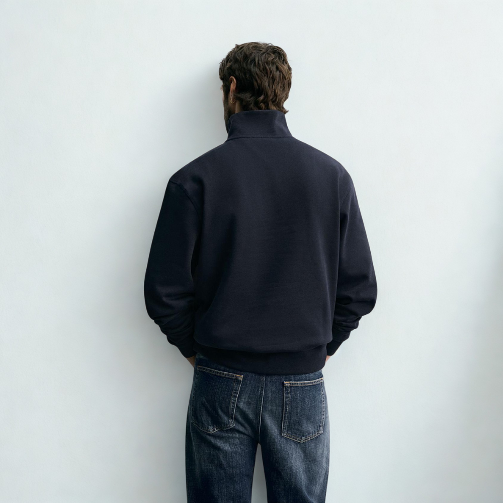 Lorance™ Sweat Zippé Paris - Bleu marine