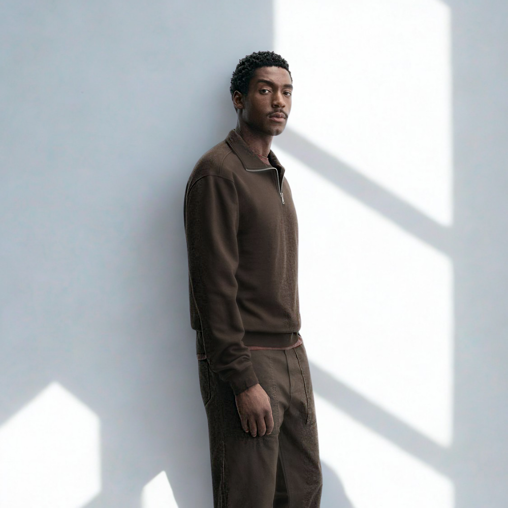 Lorance™ Sweat Zip Paris - Marron