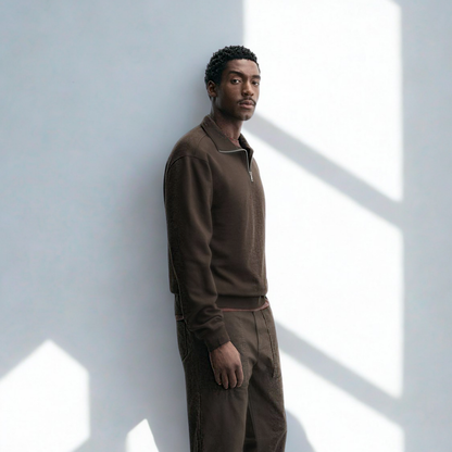 Lorance™ Sweat Zip Paris - Marron