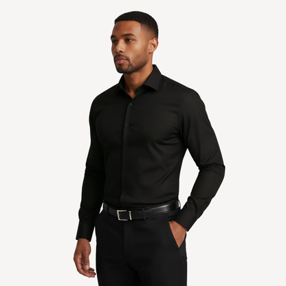 Lorance™ Chemise Slim Fit Anti-Rides Manhattan - Noir