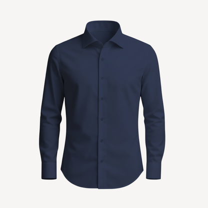 Lorance™ Chemise Slim Fit Anti-Rides Manhattan - Bleu marine
