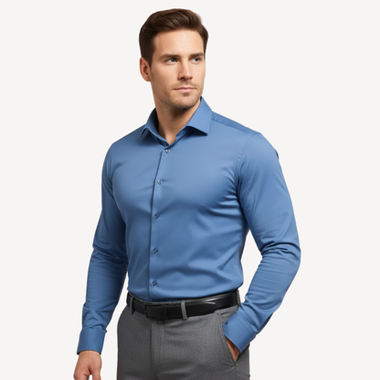 Lorance™ Chemise Slim Fit Anti-Rides Manhattan - Turquoise