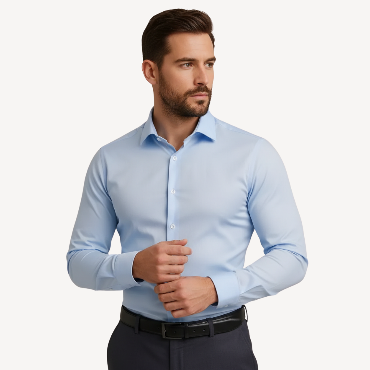 Lorance™ Chemise Slim Fit Anti-Rides Manhattan - Bleu clair