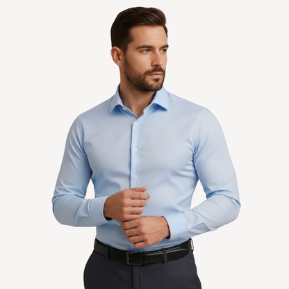 Lorance™ Chemise Slim Fit Anti-Rides Manhattan - Bleu clair