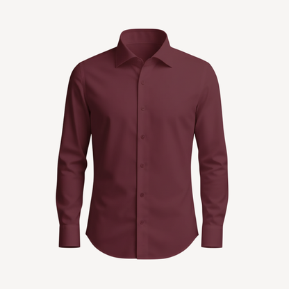 Lorance™ Chemise Slim Fit Anti-Rides Manhattan - Bourgogne