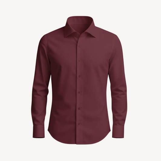 Lorance™ Chemise Slim Fit Anti-Rides Manhattan - Bourgogne