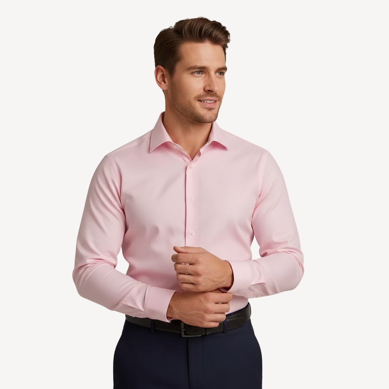 Lorance™ Chemise Slim Fit Anti-Rides Manhattan - Rose