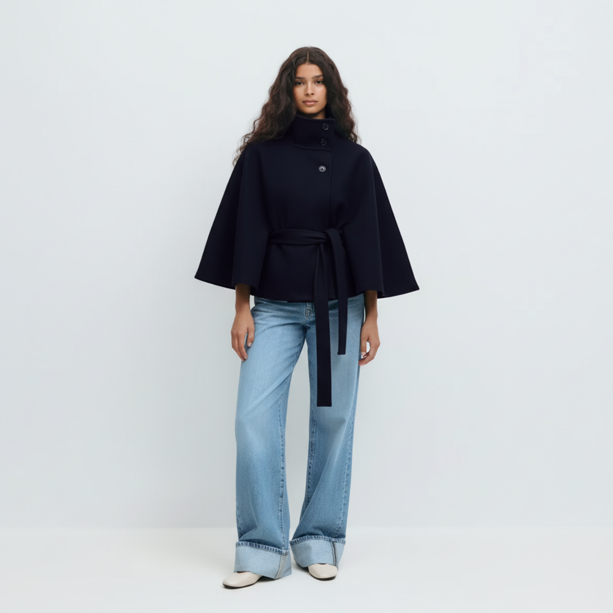 Lorance™ Manteau Cape Rivoli - Bleu marine