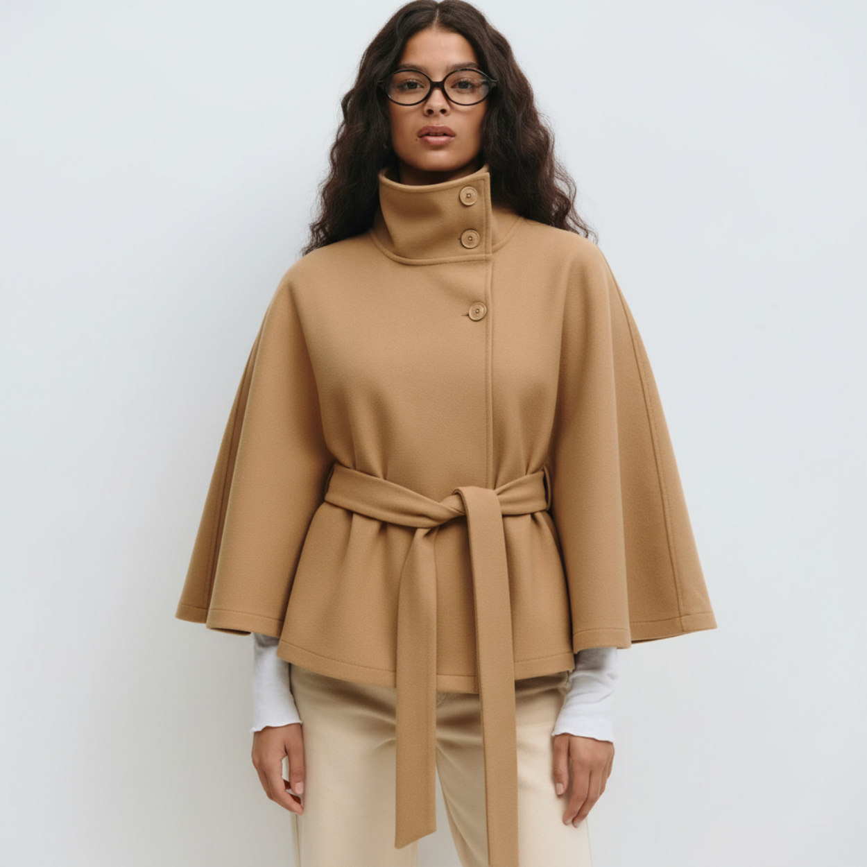 Lorance™  Manteau Cape Rivoli - Camel