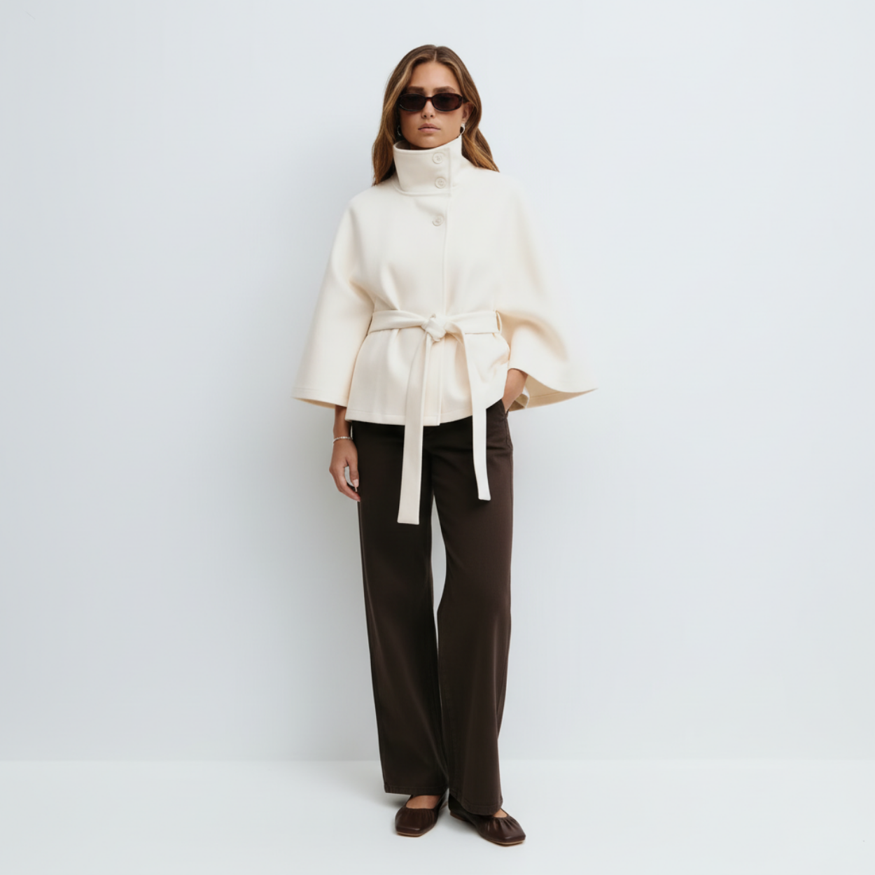 Lorance™ Manteau Cape Rivoli - Blanc