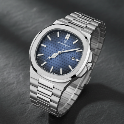 Lorance™ Nautilus 41mm - Argent & Océan