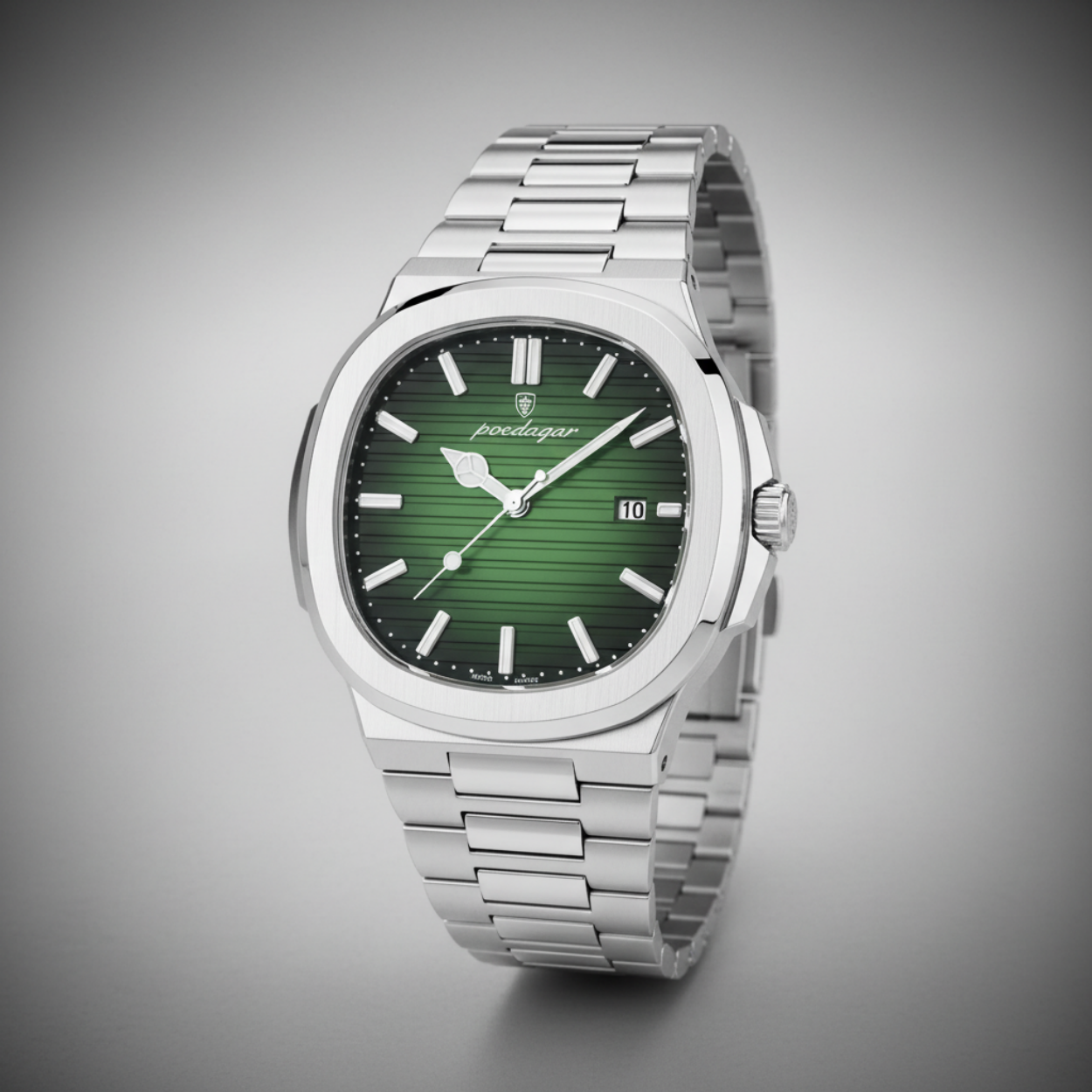 Lorance™ Nautilus 41mm - Argent & Émeraude