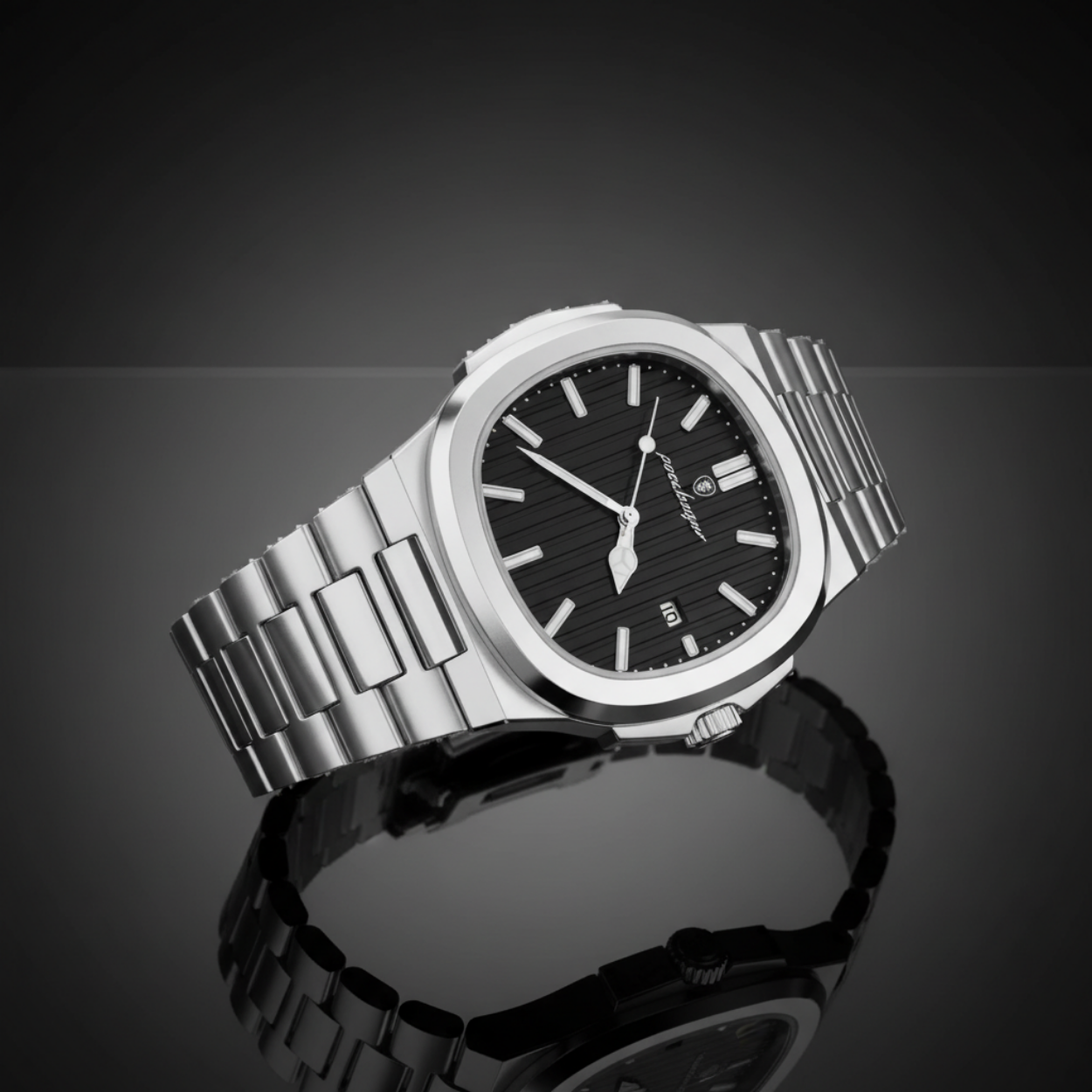 Lorance™ Nautilus 41mm - Argent & Pierre