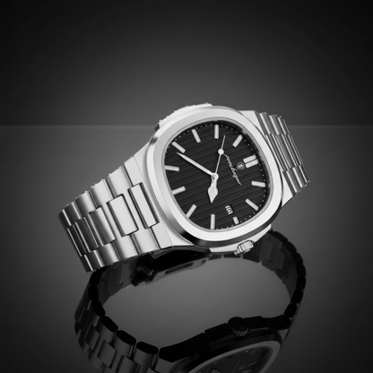 Lorance™ Nautilus 41mm - Argent & Pierre