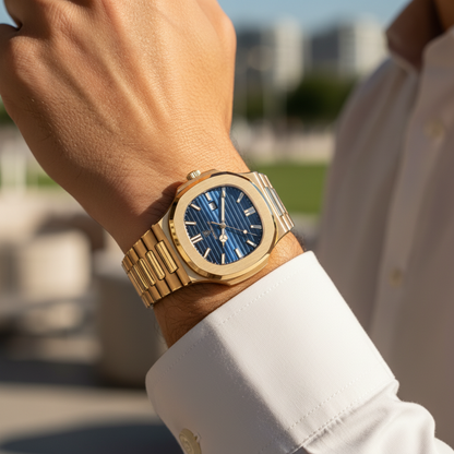 Lorance™ Nautilus 40mm - Or & Océan / Édition Limitée