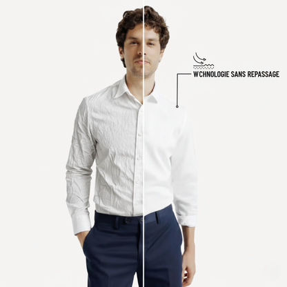 Lorance™ Chemise Slim Fit Anti-Rides Manhattan - Bourgogne